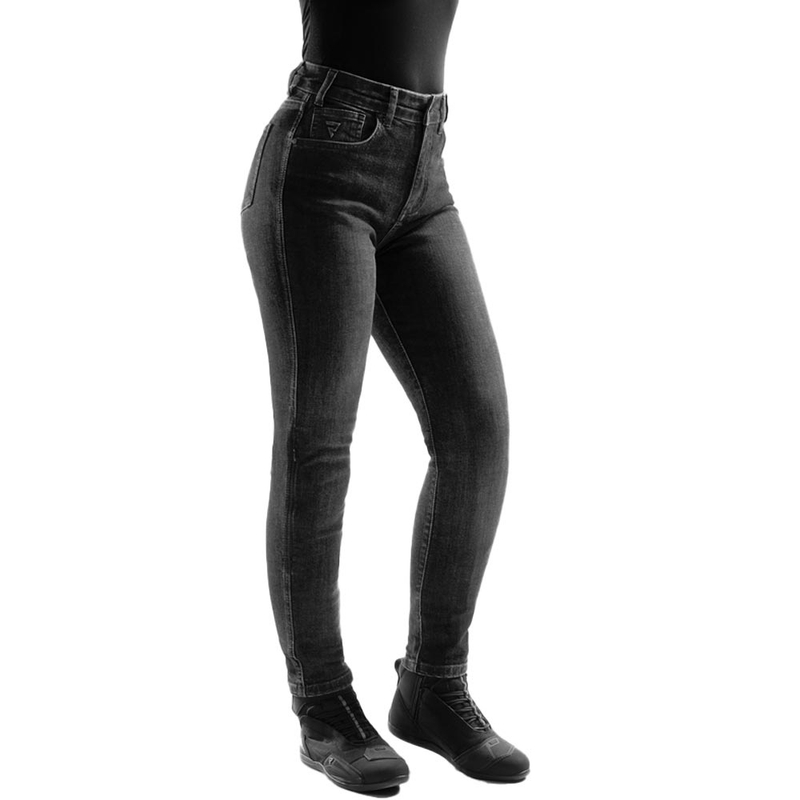 Dame motorcykeljeans Rebelhorn Classic Monolayer vasket sort