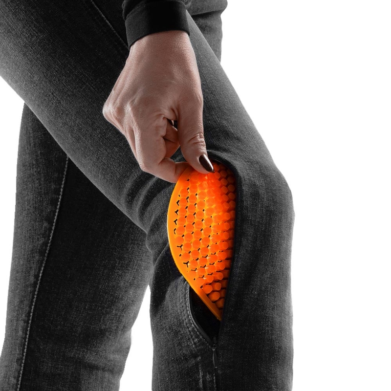 Dame motorcykeljeans Rebelhorn Classic Monolayer vasket sort