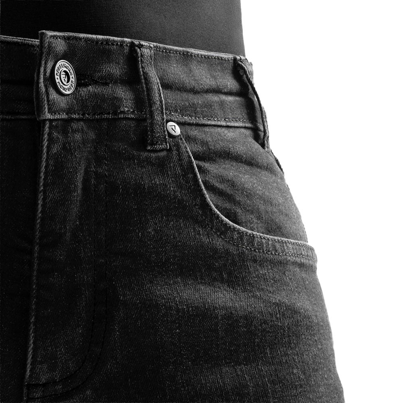 Dame motorcykeljeans Rebelhorn Classic Monolayer vasket sort