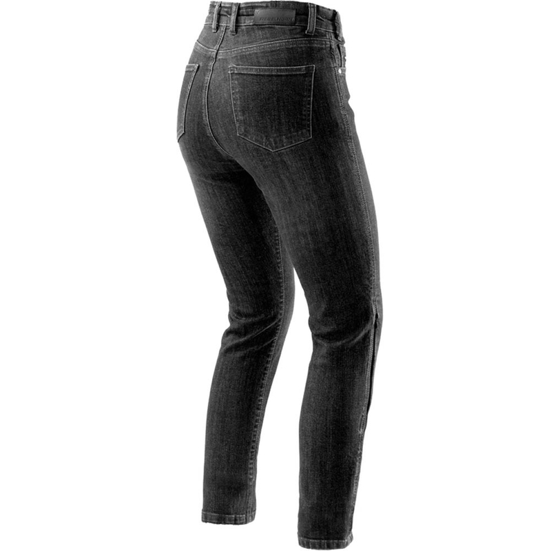 Dame cropped motorcykeljeans Rebelhorn Classic Monolayer vasket sort