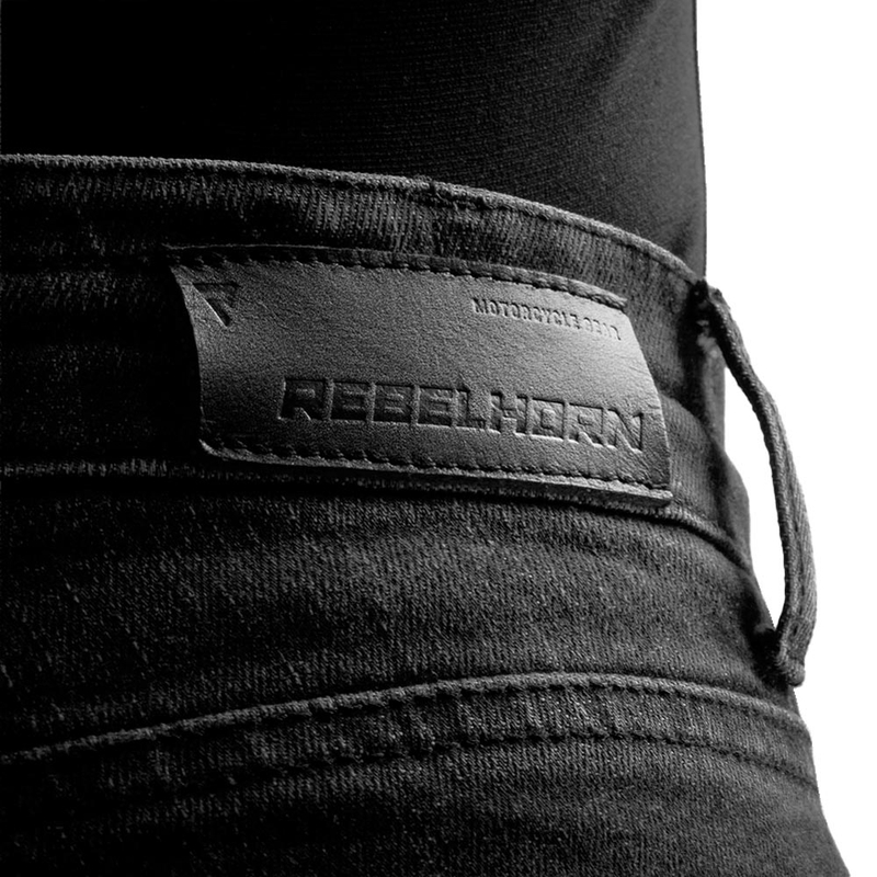 Dame cropped motorcykeljeans Rebelhorn Classic Monolayer vasket sort