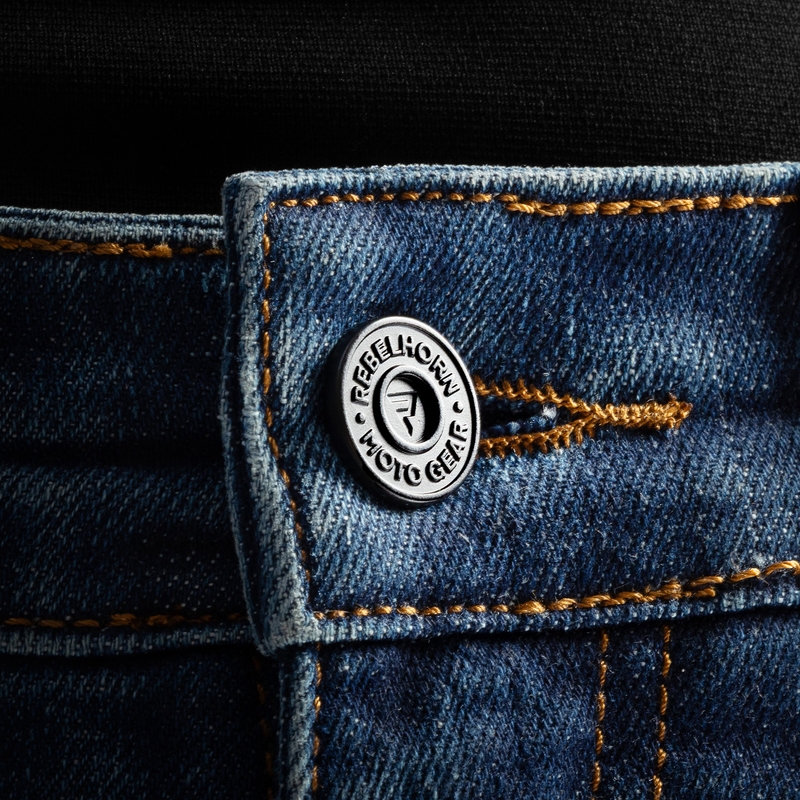 Dame motorcykeljeans Rebelhorn Classic Monolayer vasket blå