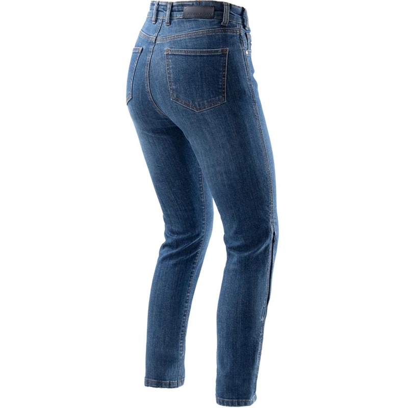 Dame cropped motorcykeljeans Rebelhorn Classic Monolayer vasket blå