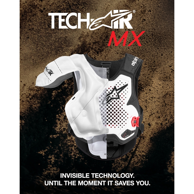 Alpinestars TECH-AIR®MX PLASMA system airbagvest hvid-sort-rød