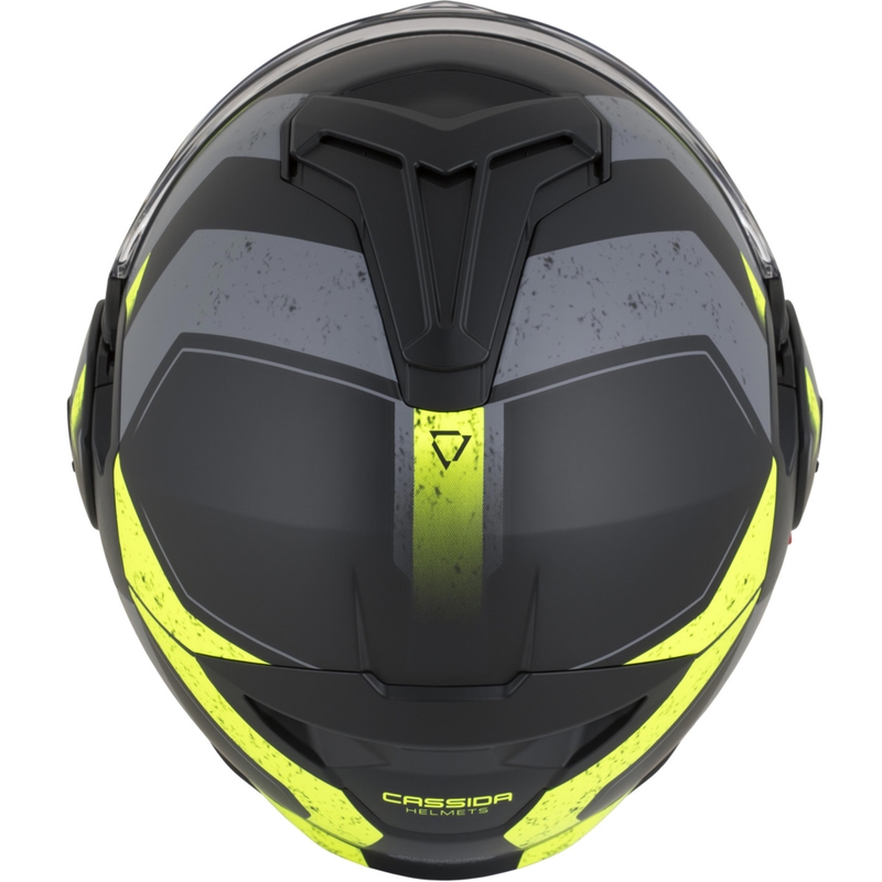 Cassida MultiFlip Korp flip-up motorcykelhjelm mat sort-fluo gul-grå