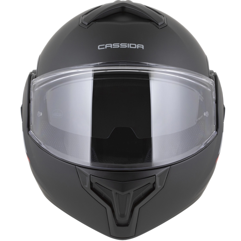 Cassida MultiFlip Korp flip-up motorcykelhjelm mat sort-rød-grå