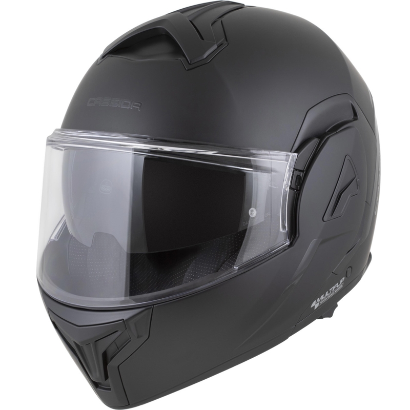 Cassida MultiFlip Solid Blackout flip-up motorcykelhjelm, mat sort-sort