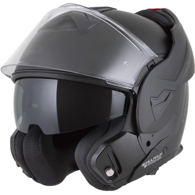 Cassida MultiFlip Solid Blackout flip-up motorcykelhjelm, mat sort-sort