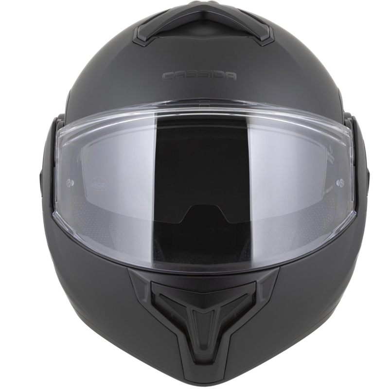 Cassida MultiFlip Solid Blackout flip-up motorcykelhjelm, mat sort-sort