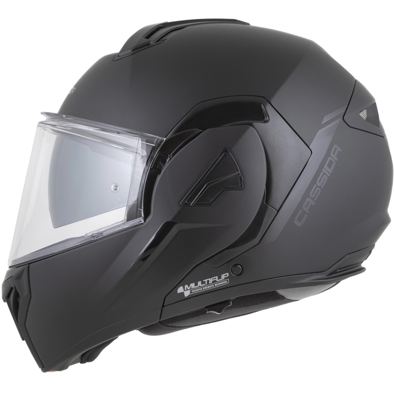 Cassida MultiFlip Solid Blackout flip-up motorcykelhjelm, mat sort-sort