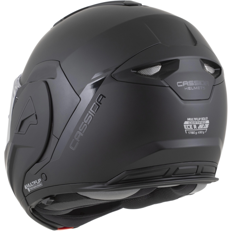 Cassida MultiFlip Solid Blackout flip-up motorcykelhjelm, mat sort-sort