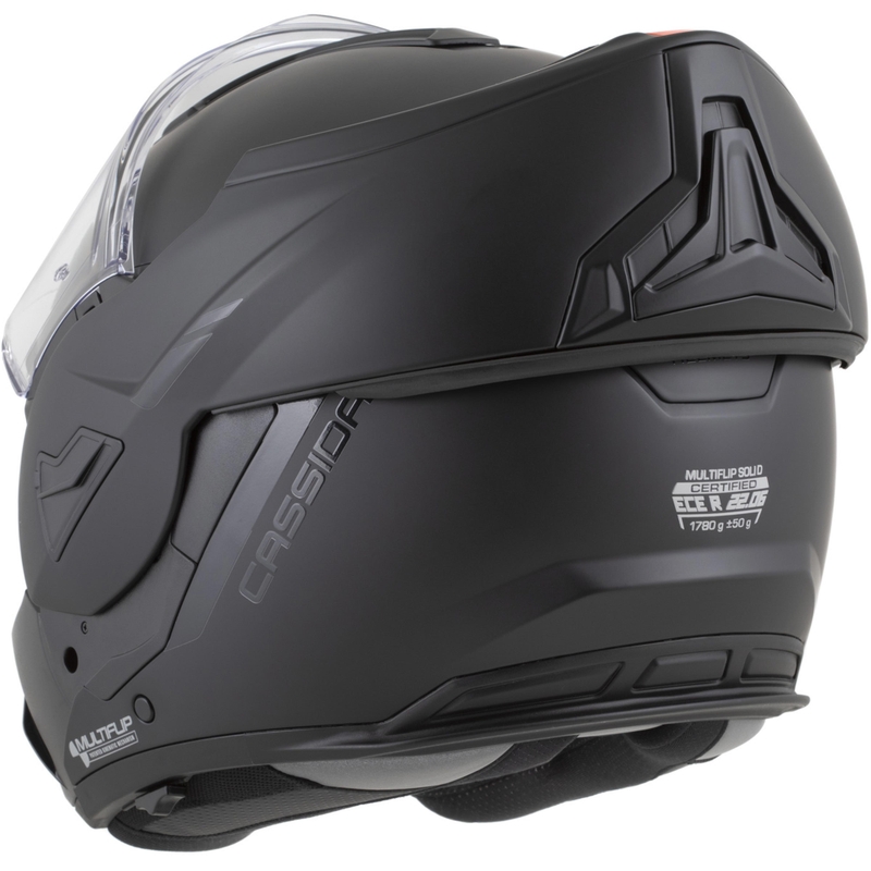 Cassida MultiFlip Solid Blackout flip-up motorcykelhjelm, mat sort-sort