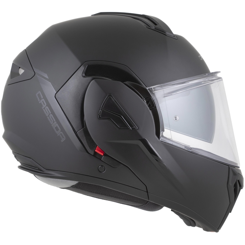 Cassida MultiFlip Solid Blackout flip-up motorcykelhjelm, mat sort-sort