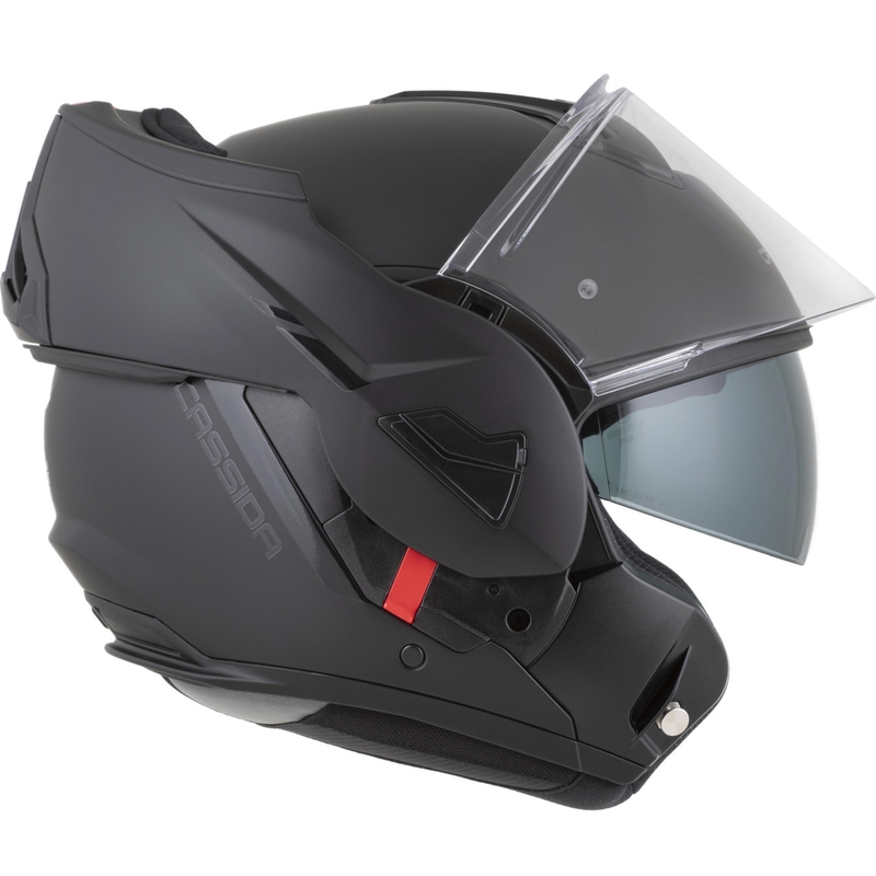 Cassida MultiFlip Solid Blackout flip-up motorcykelhjelm, mat sort-sort