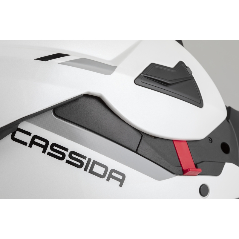 Cassida MultiFlip Solid flip-up motorcykelhjelm perlehvid-sort