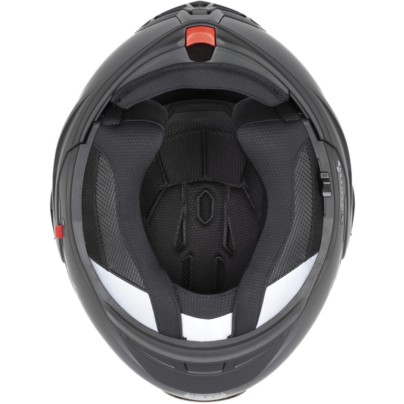 Cassida MultiFlip Solid flip-up motorcykelhjelm perlehvid-sort