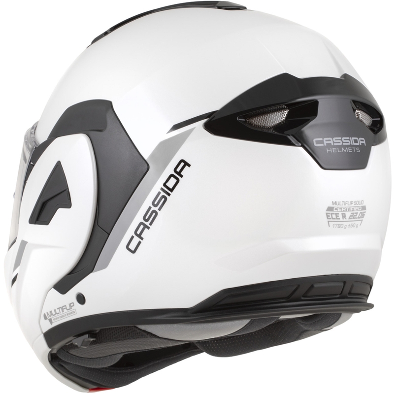 Cassida MultiFlip Solid flip-up motorcykelhjelm perlehvid-sort