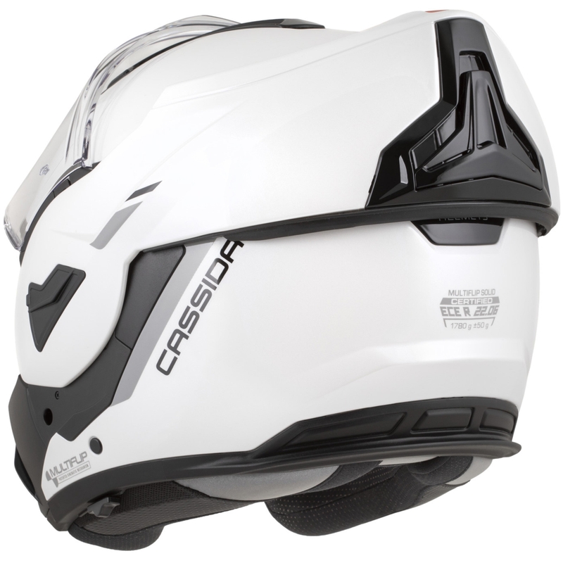 Cassida MultiFlip Solid flip-up motorcykelhjelm perlehvid-sort
