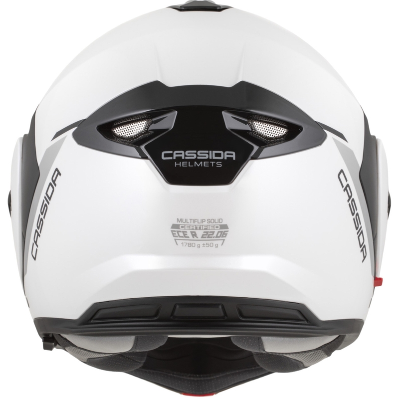 Cassida MultiFlip Solid flip-up motorcykelhjelm perlehvid-sort