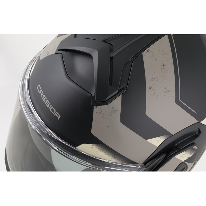Cassida MultiFlip Korp flip-up motorcykelhjelm, mat sort-sand-khaki