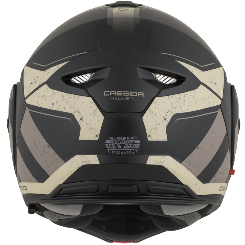 Cassida MultiFlip Korp flip-up motorcykelhjelm, mat sort-sand-khaki