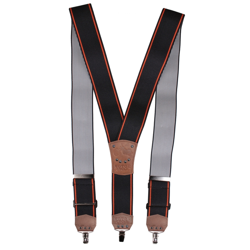 Seler s motivem Motorcykel sort-orange
