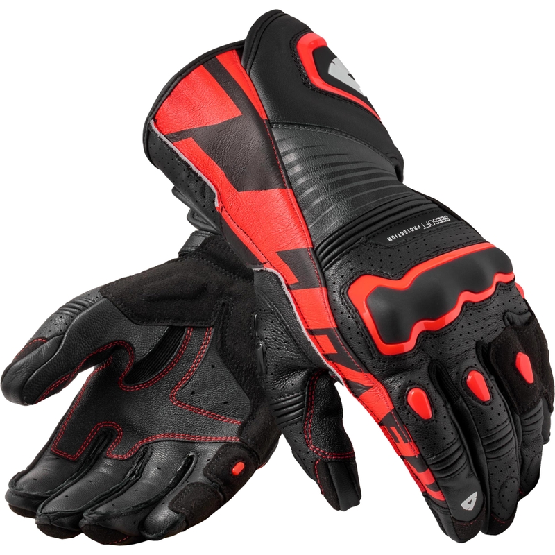 Revit Argon 3 motorcykelhandsker sort-fluo rød