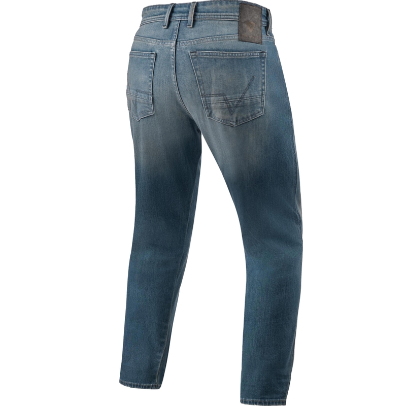 Revit Keegan Tapered Extra Cropped Motorcykeljeans Mellemblå