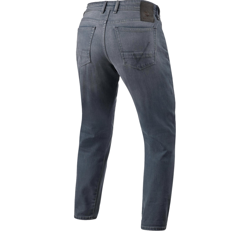 Revit Keegan Tapered Extra Cropped Motorcykeljeans, Vasket Mellem Grå