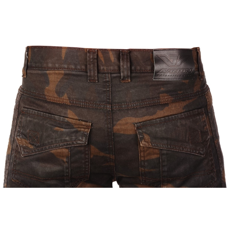 Jeansy na motorku Ayrton Camino hnědé camo výprodej