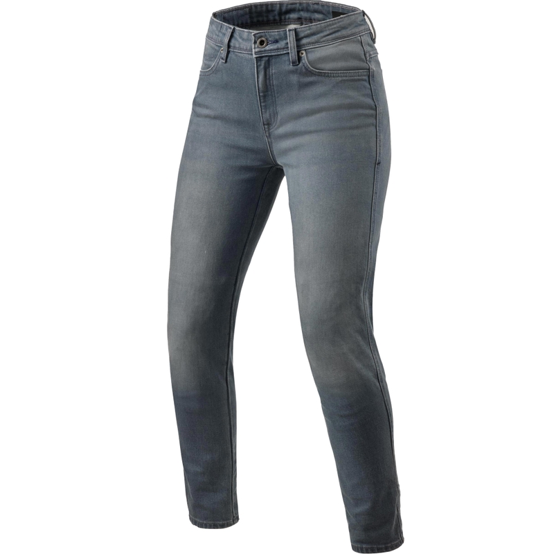 Revit Marley SK Dame Cropped Motorcykel Jeans, Vasket Mellem Grå