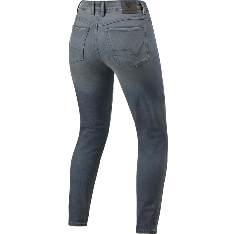 Revit Marley SK Dame Cropped Motorcykel Jeans, Vasket Mellem Grå