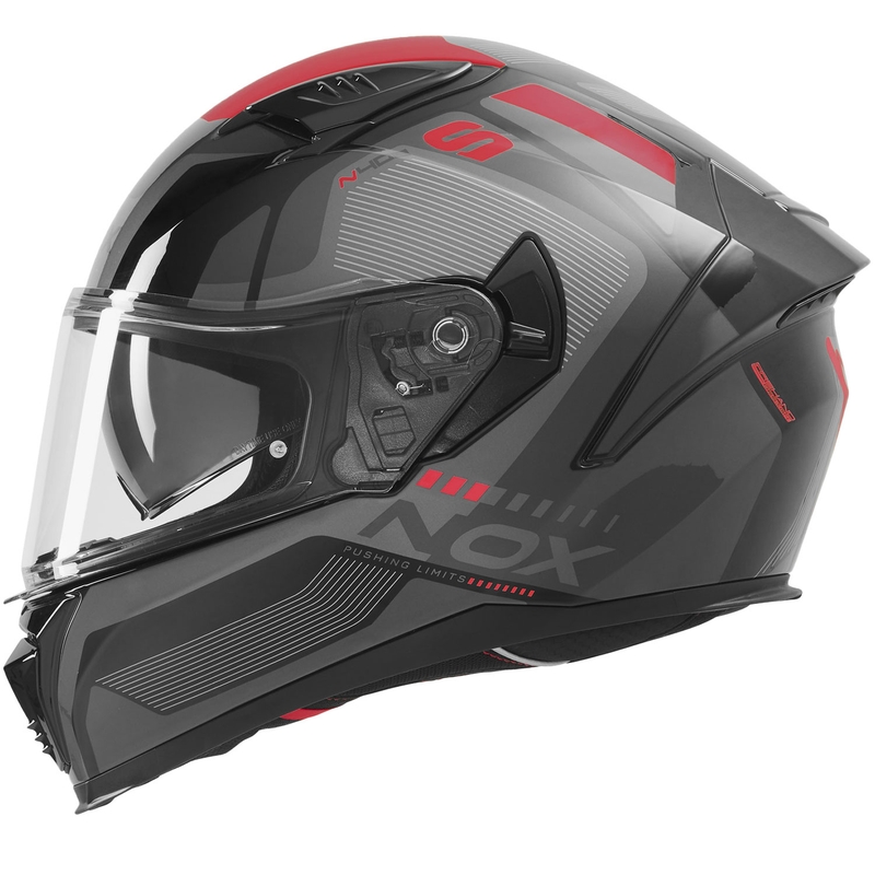 Fullface motorcykelhjelm NOX N402 Mentor sort-rød