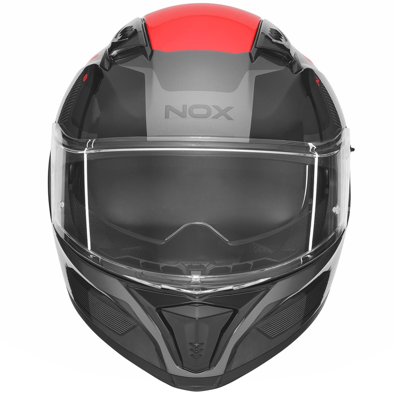 Fullface motorcykelhjelm NOX N402 Mentor sort-rød