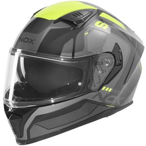 Fullface motorcykelhjelm NOX N402 Mentor sort-fluorogul