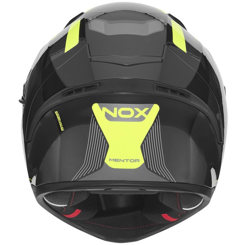 Fullface motorcykelhjelm NOX N402 Mentor sort-fluorogul
