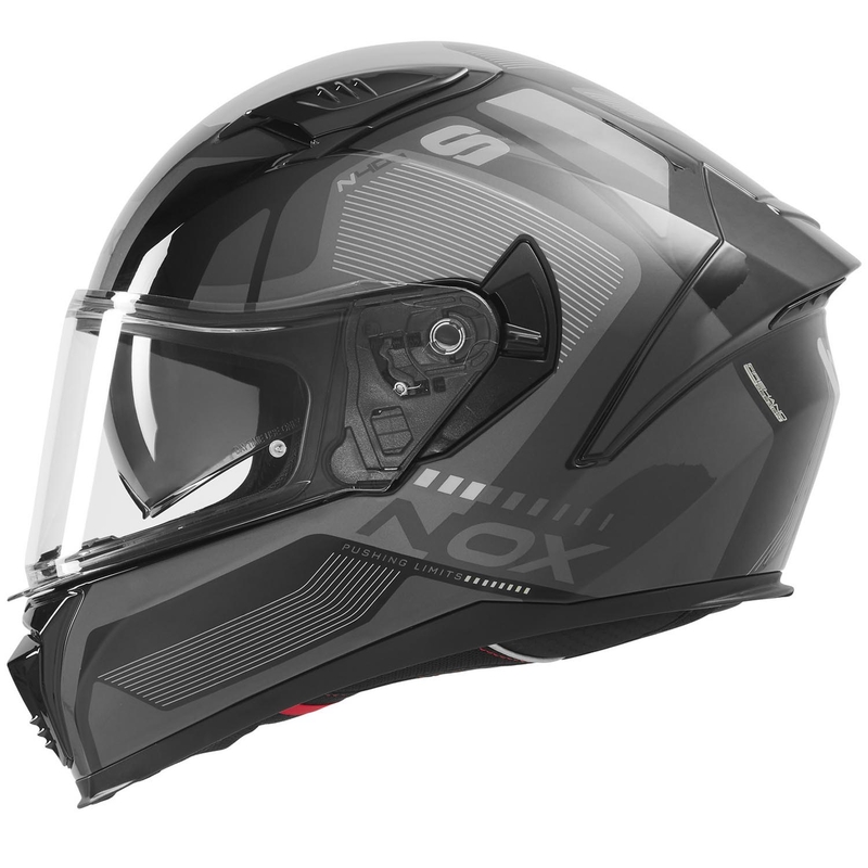 NOX N402 Mentor fullface motorcykelhjelm sort-sølv