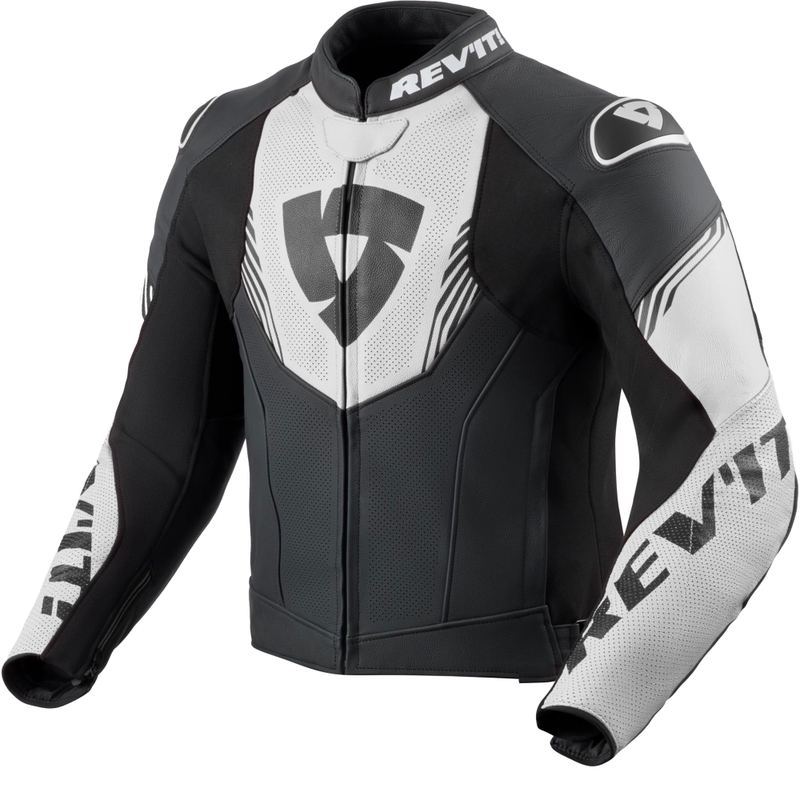 Revit Argon 3 læder motorcykeljakke sort-hvid
