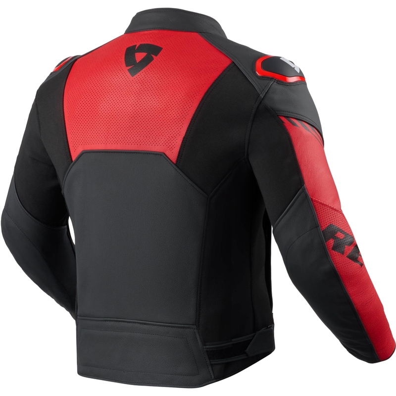 Revit Argon 3 sort-fluo rød læder motorcykeljakke