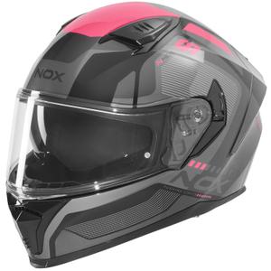 Fullface motorcykelhjelm NOX N402 Mentor sort-pink