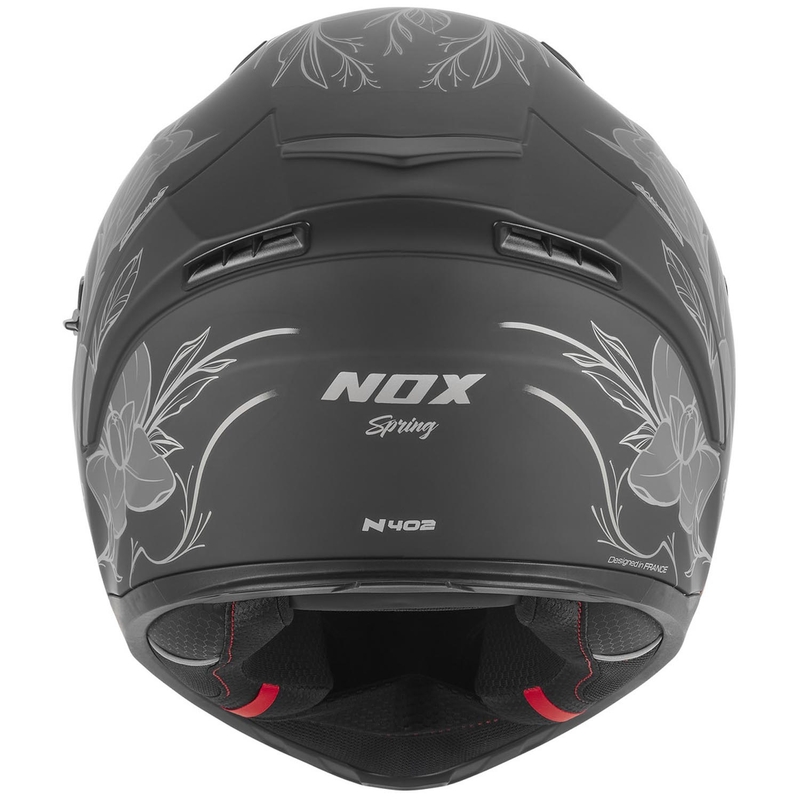 Fullface motorcykelhjelm NOX N402 Spring mat sort-sølv