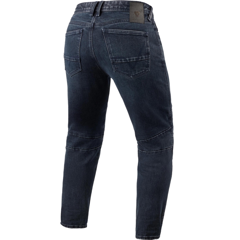 Revit Moto 2 TF cropped motorcykeljeans, vasket mørkeblå-sort