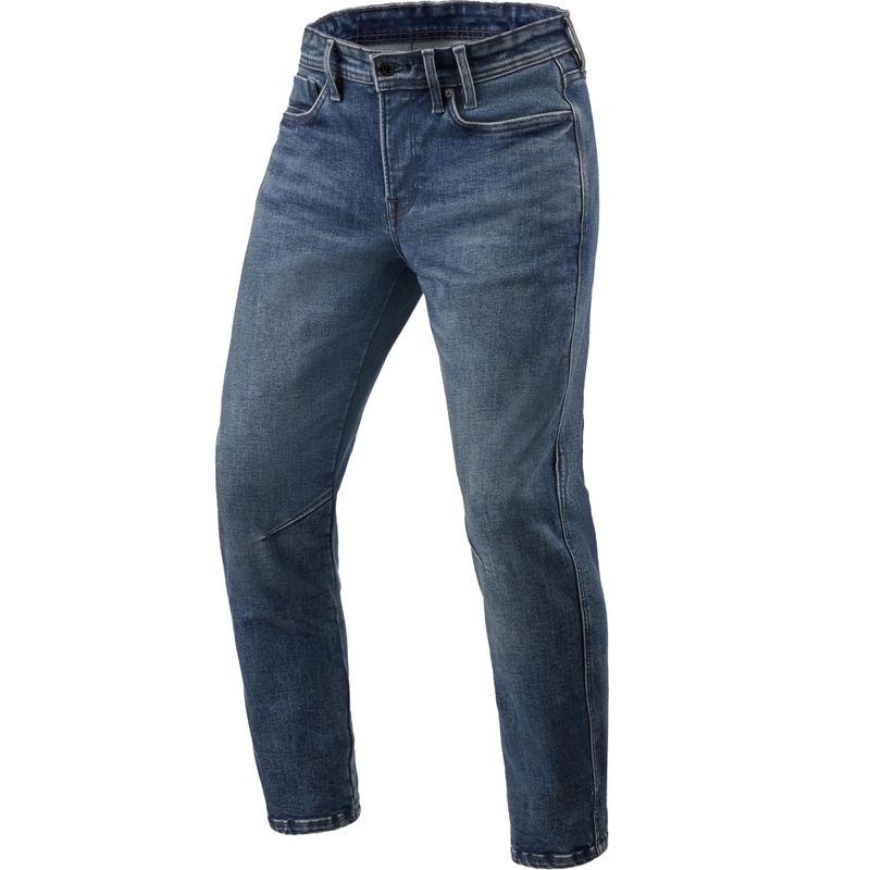 Revit Detroit 3 Tapered Motorcykeljeans, Vasket Mørkeblå