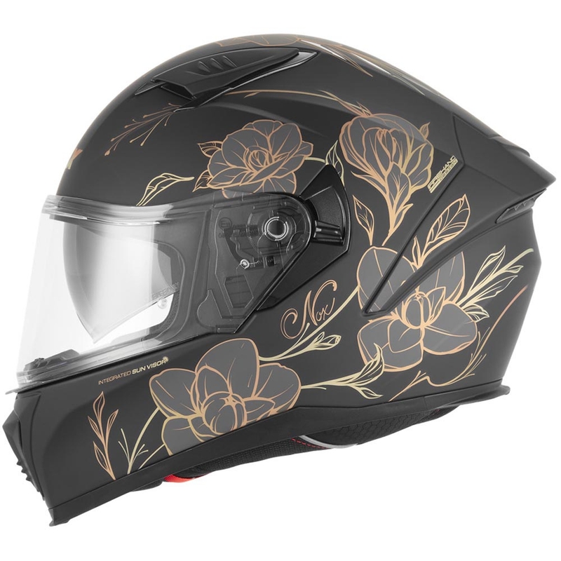Fullface motorcykelhjelm NOX N402 Spring mat sort-guld