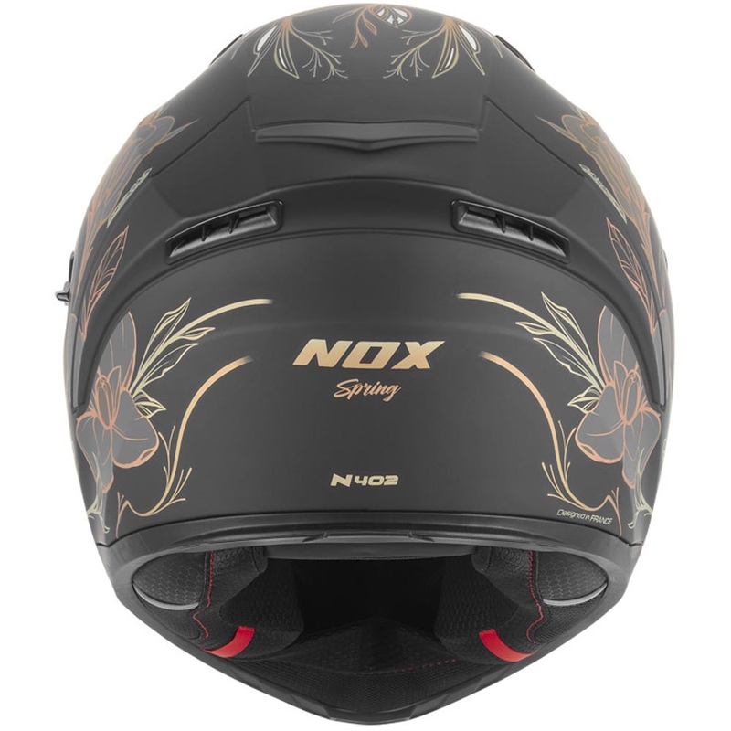 Fullface motorcykelhjelm NOX N402 Spring mat sort-guld