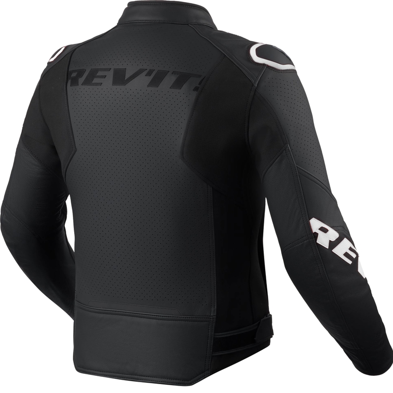 Revit Quadratic motorcykellæderjakke sort-hvid