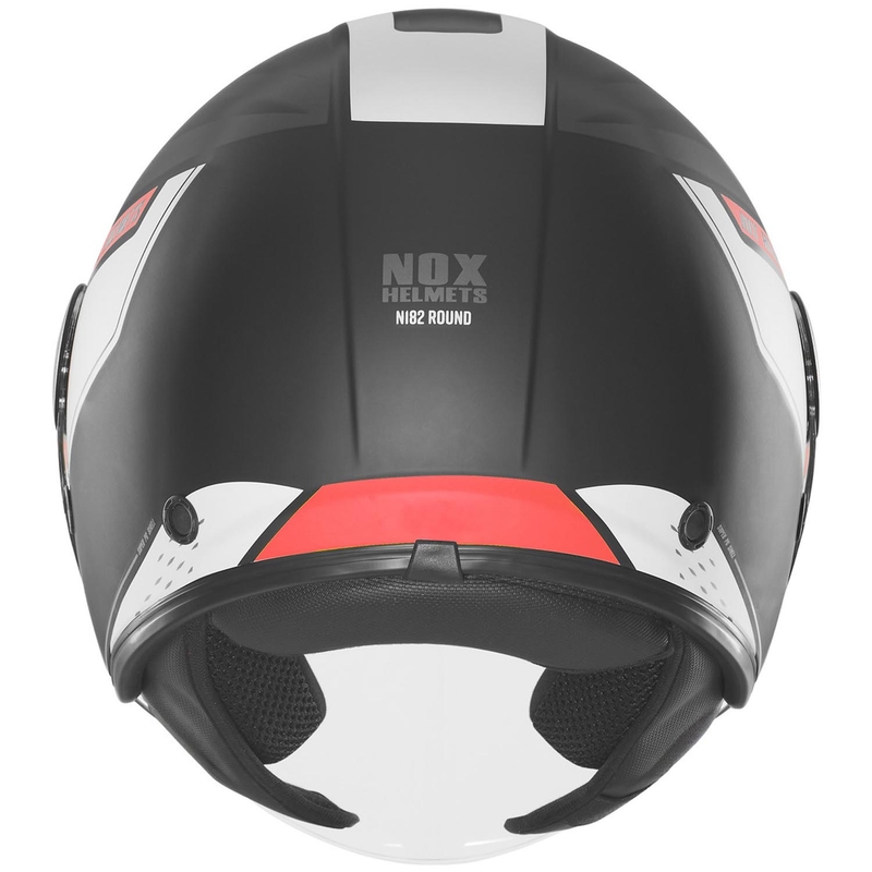 Åben motorcykelhjelm NOX N182 Rund mat sort-rød