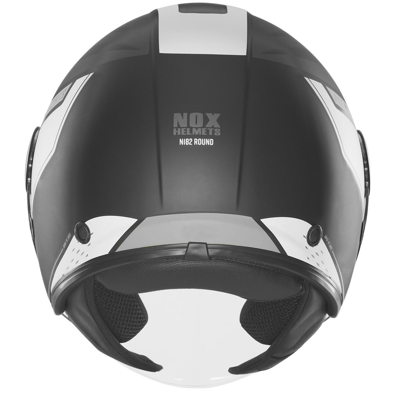 Åben motorcykelhjelm NOX N182 Rund mat sort-sølv