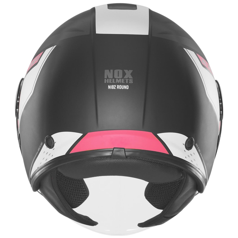 Åben motorcykelhjelm NOX N182 Rund mat sort-pink