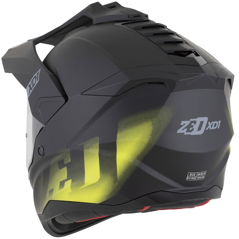 Enduro motorcykelhjelm ZED XD1 mat sort-fluo gul